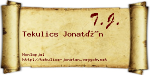 Tekulics Jonatán névjegykártya